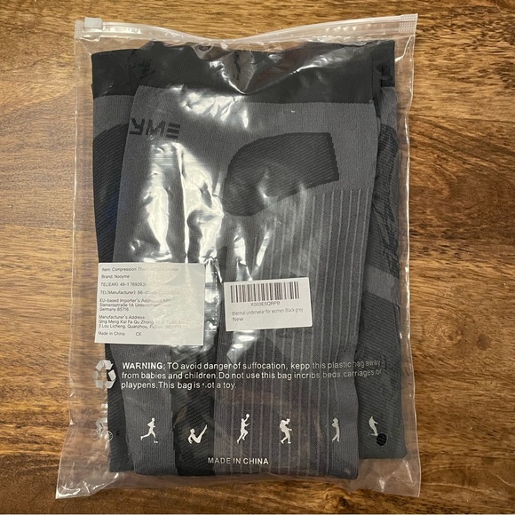COPY - NWT NOOYME Compression Thermal Underwear for Women - Gray/Black - Picture 5 of 16
